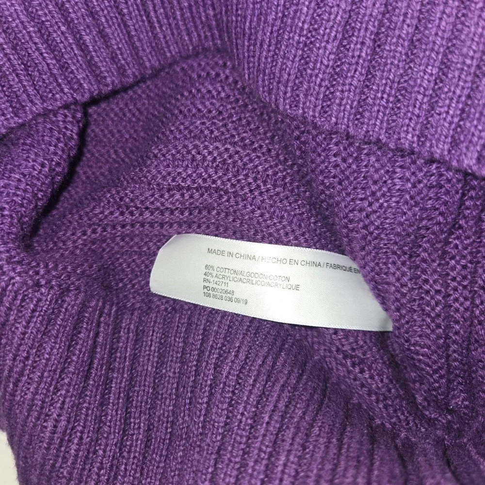 Eloquii Ribbed Sweater 14-16 Large Purple chunky  V Neck sweater  Plus Size - Picture 6 of 6